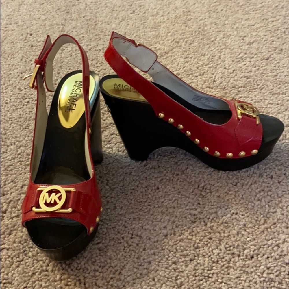 Michael Kors peep-toe wedge